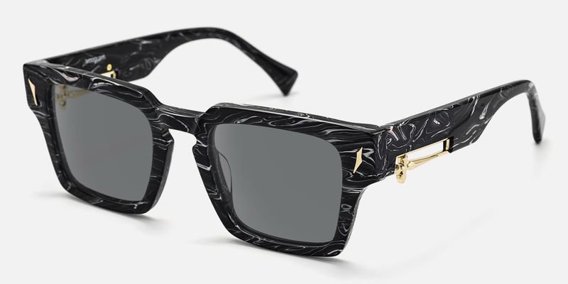Stiletto - Rectangle Black Sunglasses