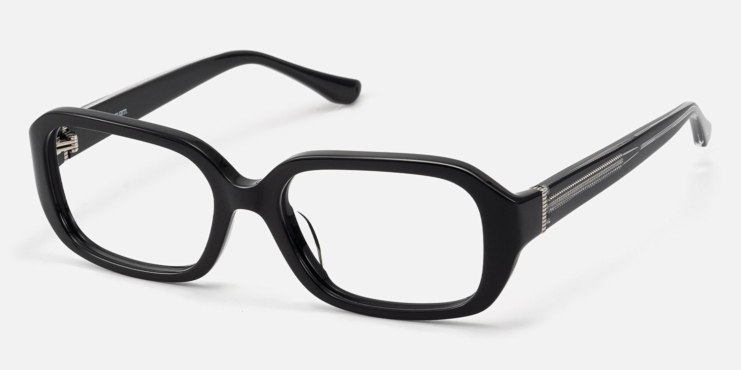 Mies - Exposed Hardware Acetate Black Frames | Vooglam Front View
