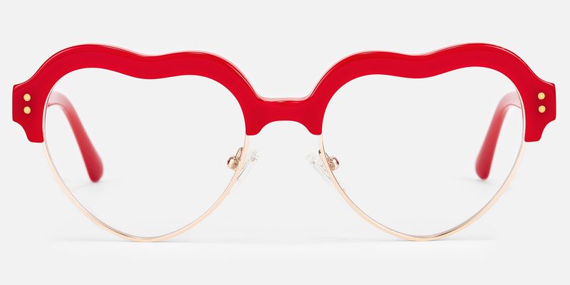 Hannah - Heart Red Eyeglasses