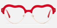 Hannah - Heart Red Eyeglasses | Vooglam Angle View