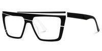 Daneil - Aviator Black/White Eyeglasses | Vooglam Front View