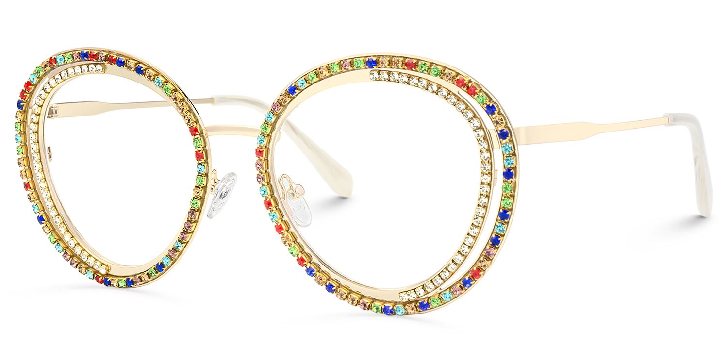 Hafiz - Round Multicolor Eyeglasses | Vooglam Front View