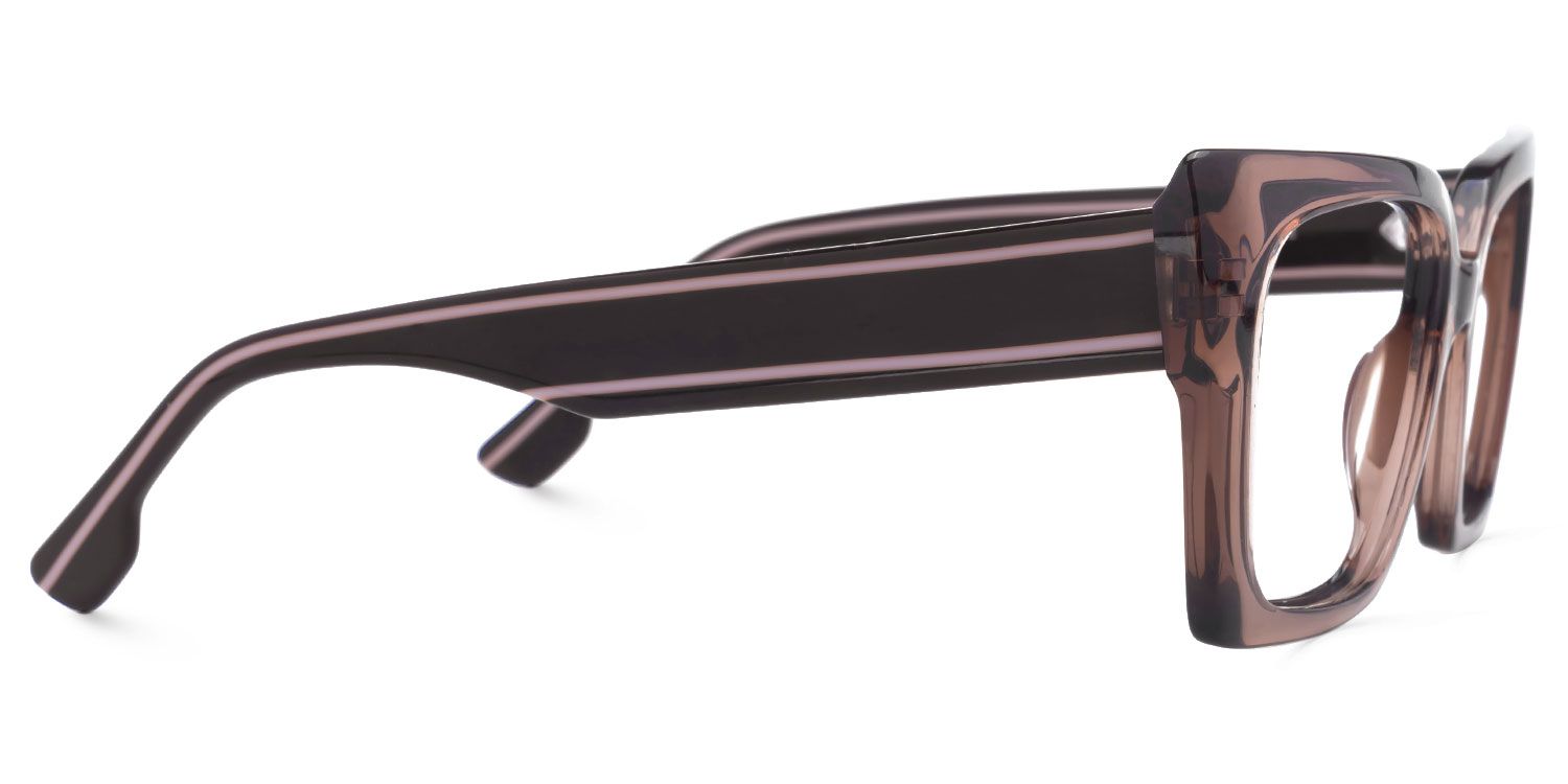 Denicia - Rectangle Brown Eyeglasses | Vooglam 4