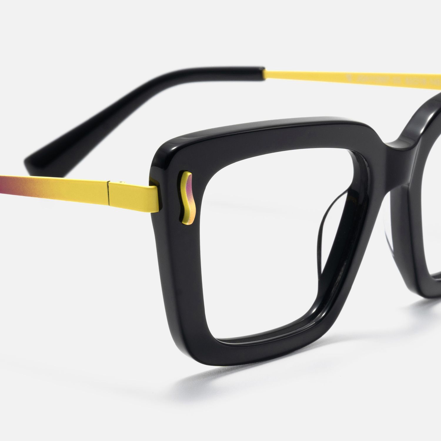 Nebula - Rectangle Black Eyeglasses | Vooglam Design Details