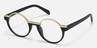 Latina - Retro Round Black & Gold Glasses