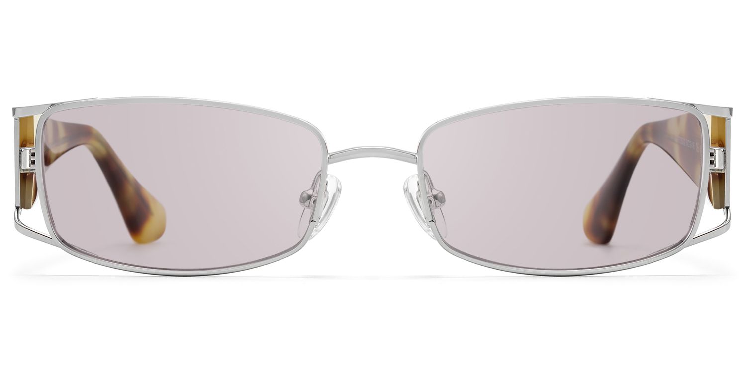 Wren - Festival-Ready Rectangle Silver Sunglasses | Vooglam Product Details 1