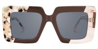 Valora - Square Brown Sunglasses | Vooglam Angle View
