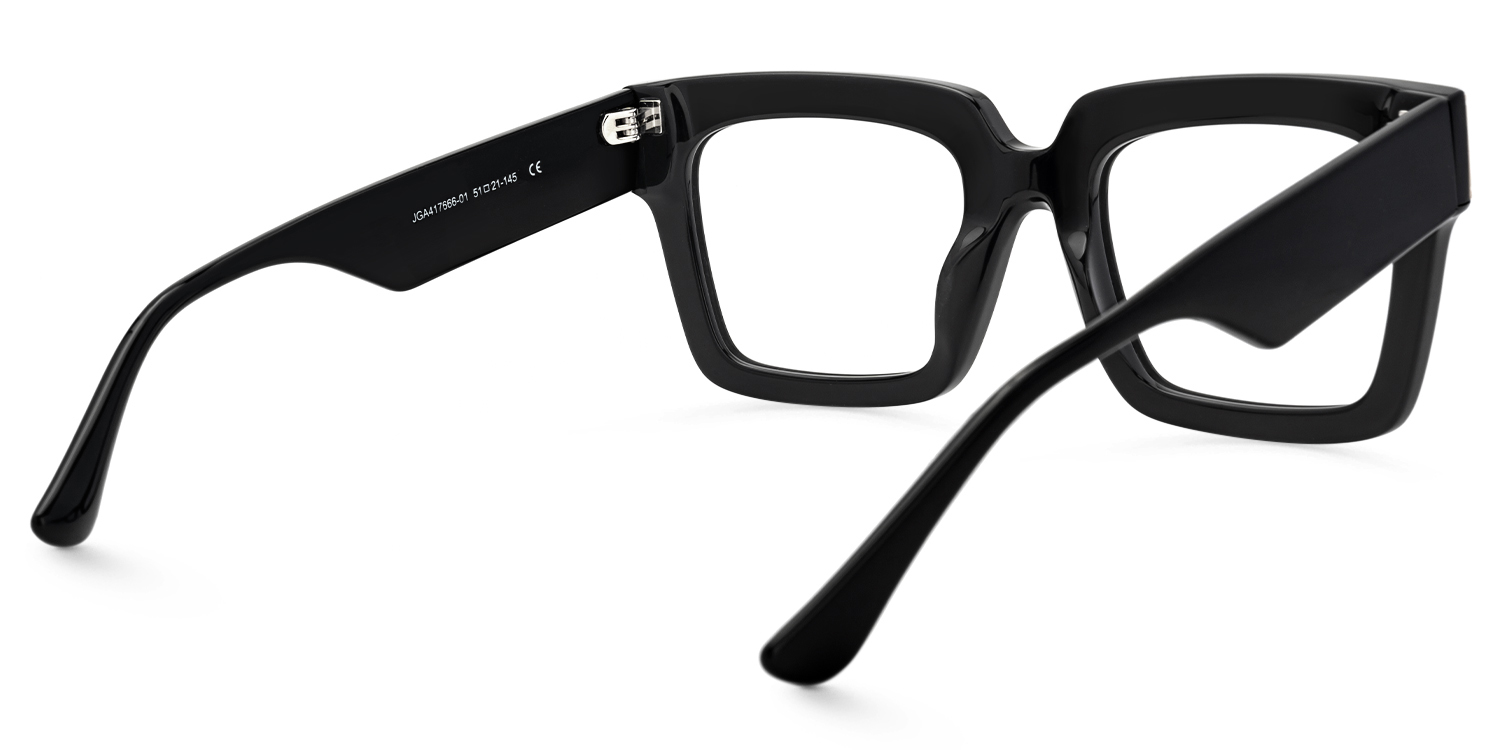 Daiane - Square Black Eyeglasses - 4