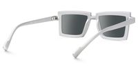 Pandeia - Rectangle Silver Sunglasses | Vooglam Side View