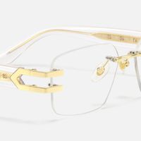 Aurum - Crystal Rimless Rectangle Glasses | Vooglam Design Details