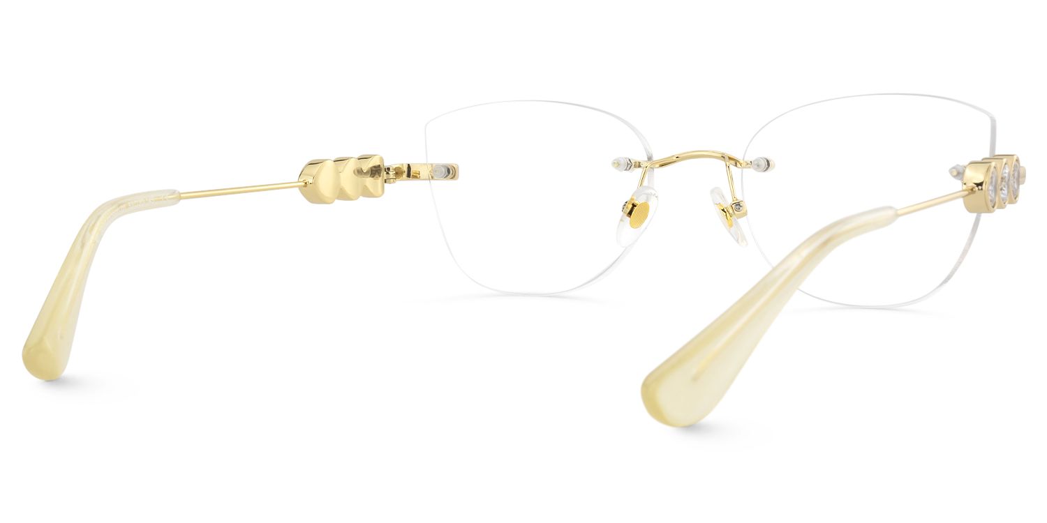 Muse - Cat Eye Gold Eyeglasses | Vooglam Side View