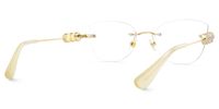 Muse - Cat Eye Gold Eyeglasses | Vooglam Side View