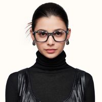 Strobe - Rectangle Two-tone Eyeglasses | Vooglam On Model 1