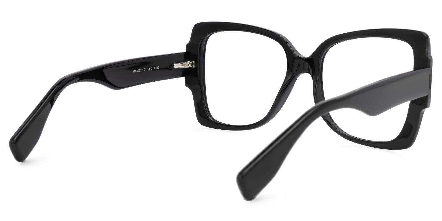 Elisaria - Butterfly Black Eyeglasses by Vooglam - Side View