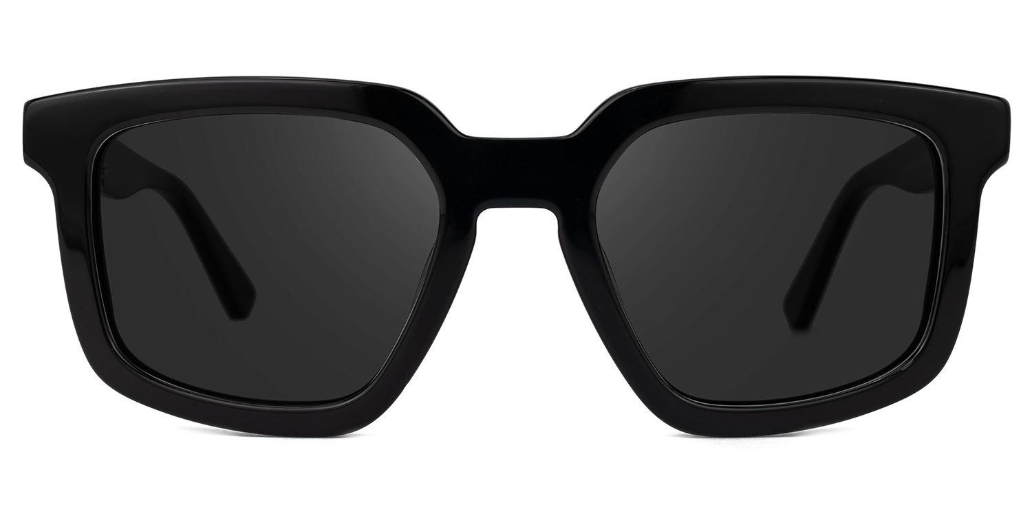 Davu - Geometric Black Sunglasses | Vooglam Angle View
