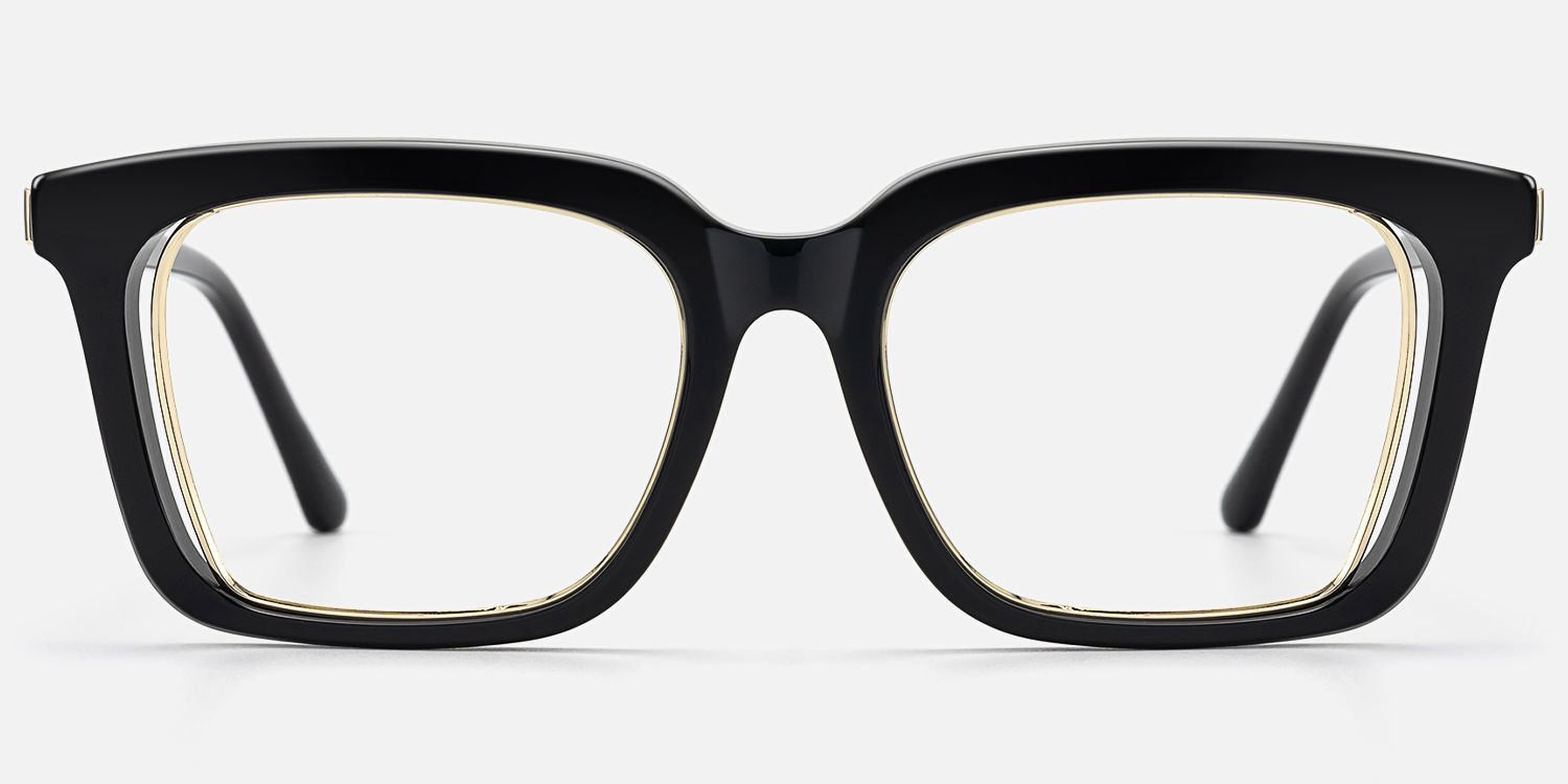Chaparral - Vintage Black Rectangle Glasses | Vooglam Angle View