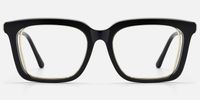 Chaparral - Vintage Black Rectangle Glasses | Vooglam Angle View