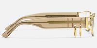 Riff - Rectangle Gold Eyeglasses | Vooglam Side View