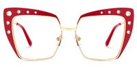 Afrim - Square Red Eyeglasses | Vooglam Angle View