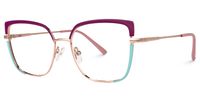 Deandre - Square Blue/Purple Eyeglasses | Vooglam Front View