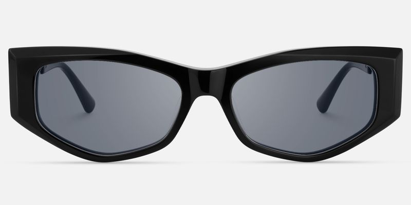 Tahiya - Geometric Black Sunglasses by Vooglam