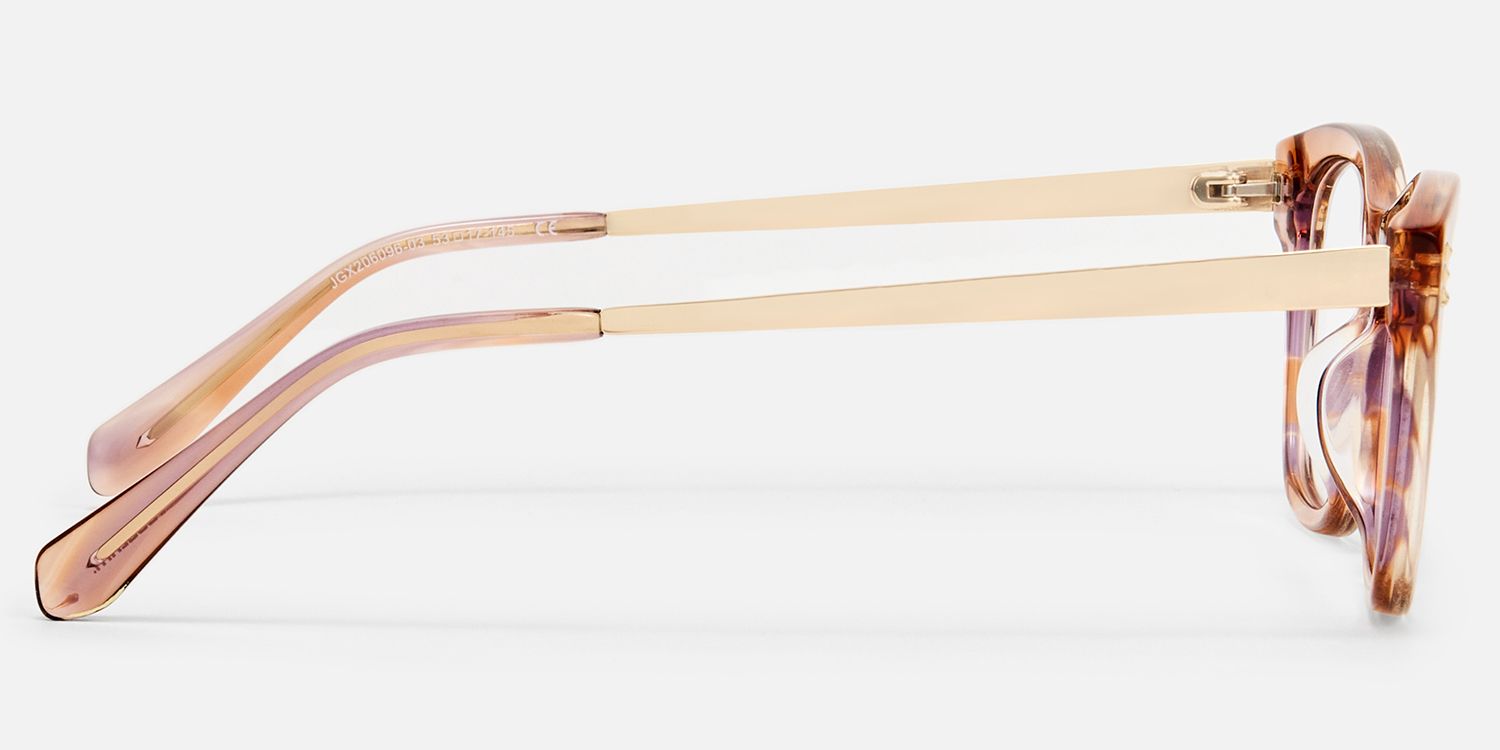 Hype - Square Champagne Eyeglasses | Vooglam Side View