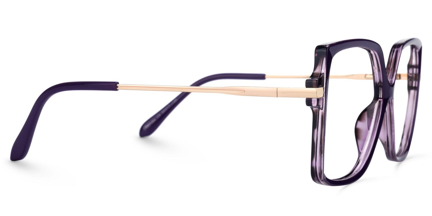 Faisal - Square Purple Eyeglasses | Vooglam 4