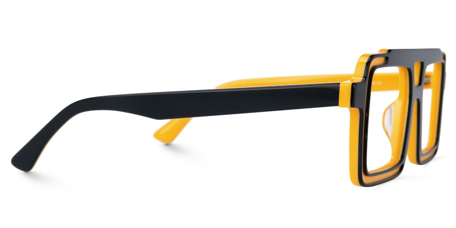 Elkanah - Aviator Black/Yellow Eyeglasses | Vooglam 4