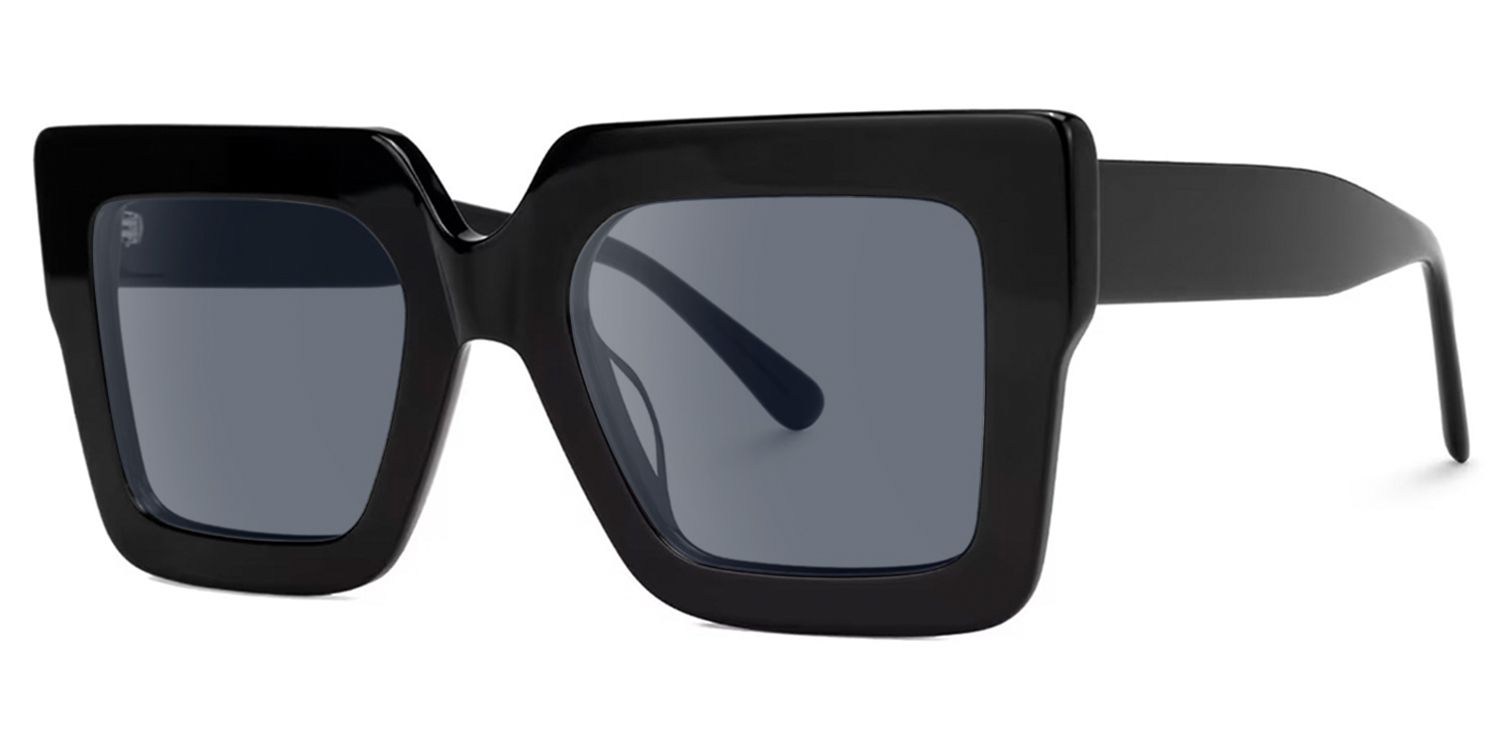 Charisse - Square Black Sunglasses | Vooglam Front View