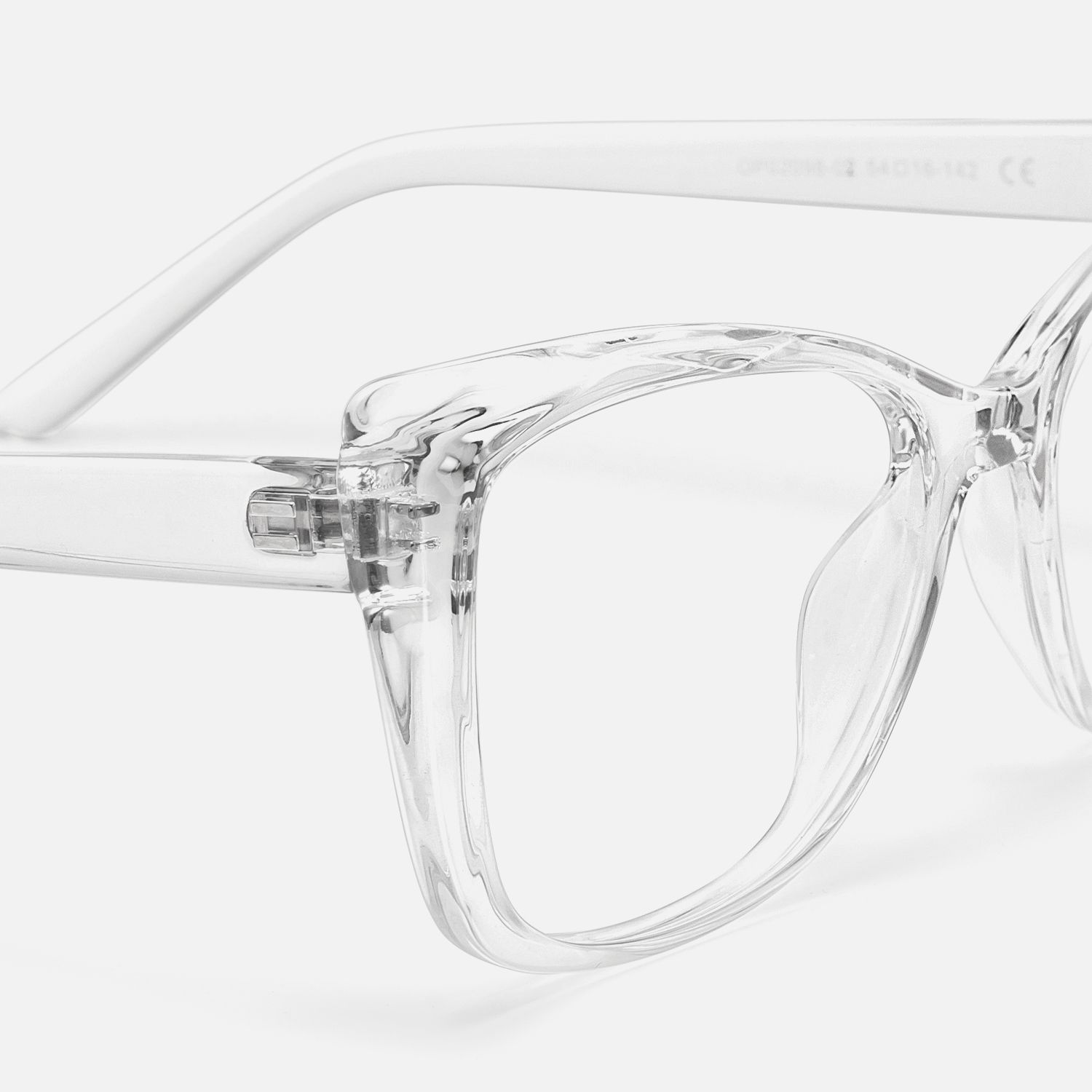 Raquel - Sleek Crystal Clear Frame Glasses | Vooglam Design Details