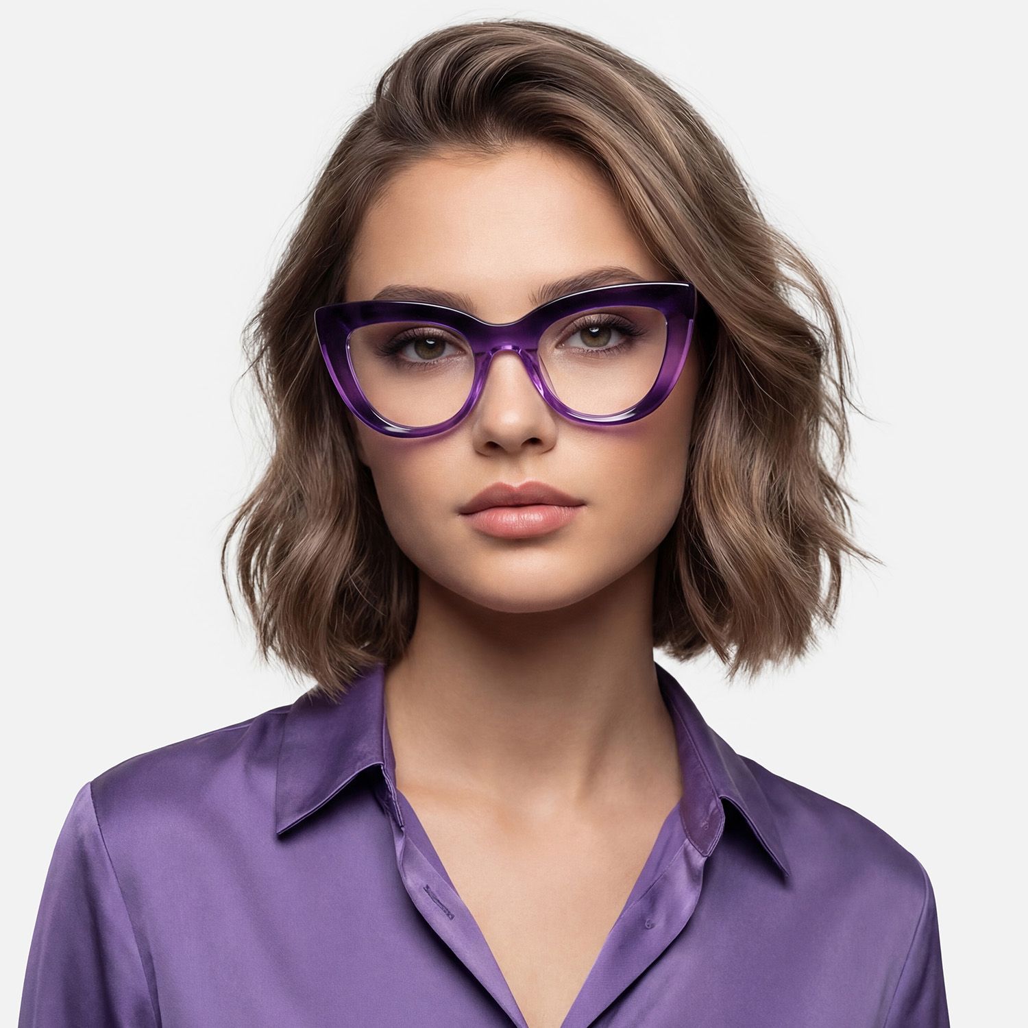 Explore the design story of Pastora - Classic Retro Purple Cat Eye Glasses | Vooglam