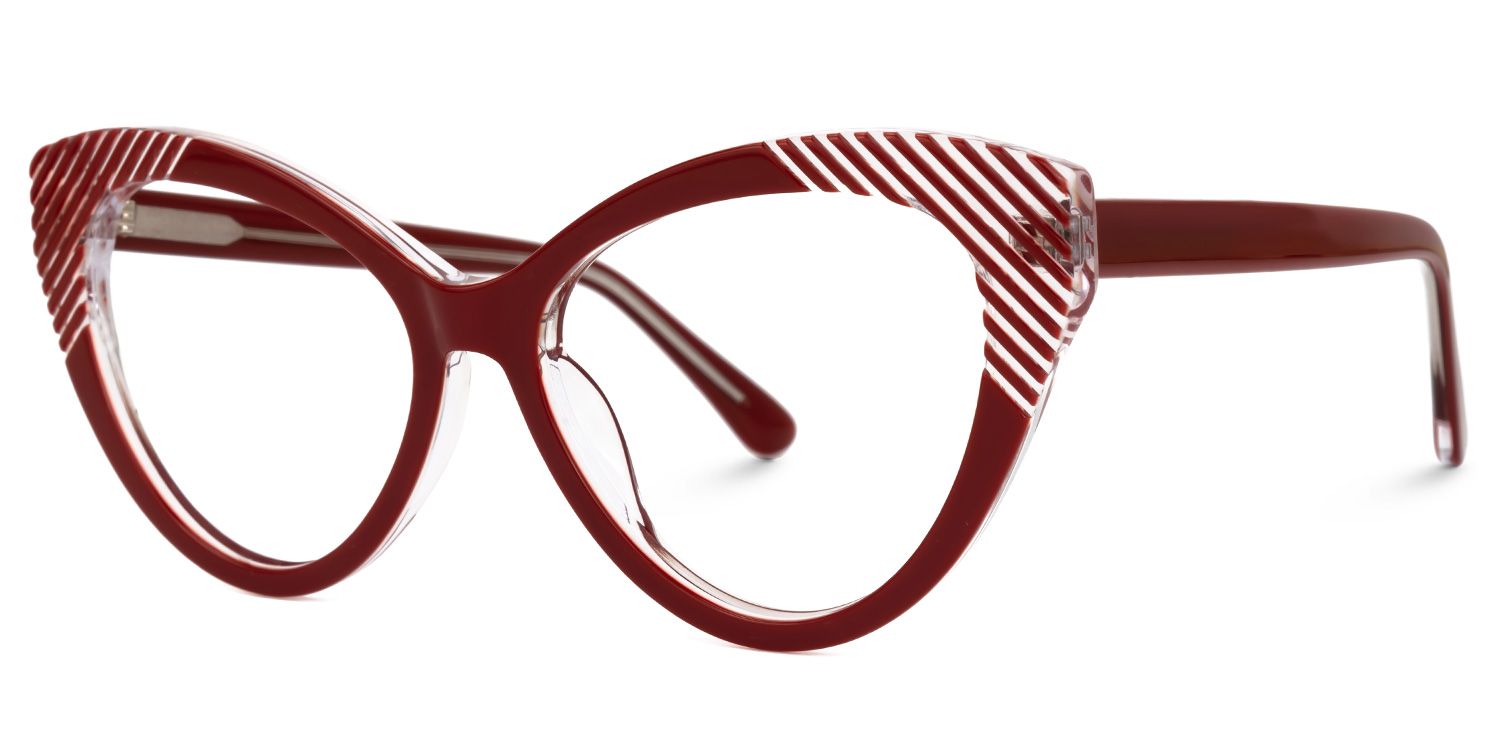 Danail - Cat Eye Red Eyeglasses | Vooglam Front View