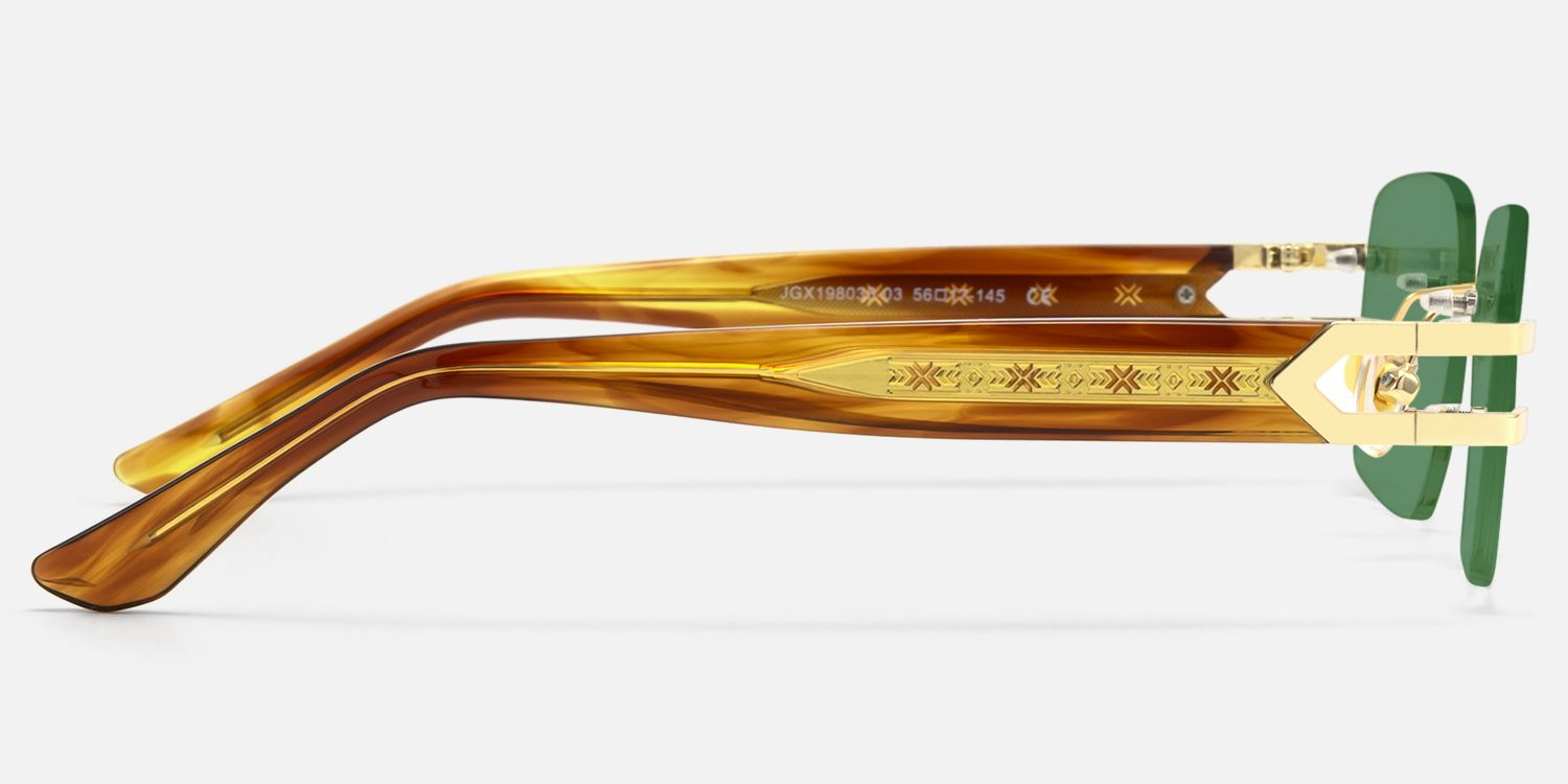 Aurum - Gradient Brown Rimless Sunglasses | Vooglam Side View