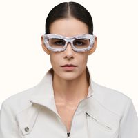 The Geologist - White Marble Rock Glasses | Vooglam On Model 1