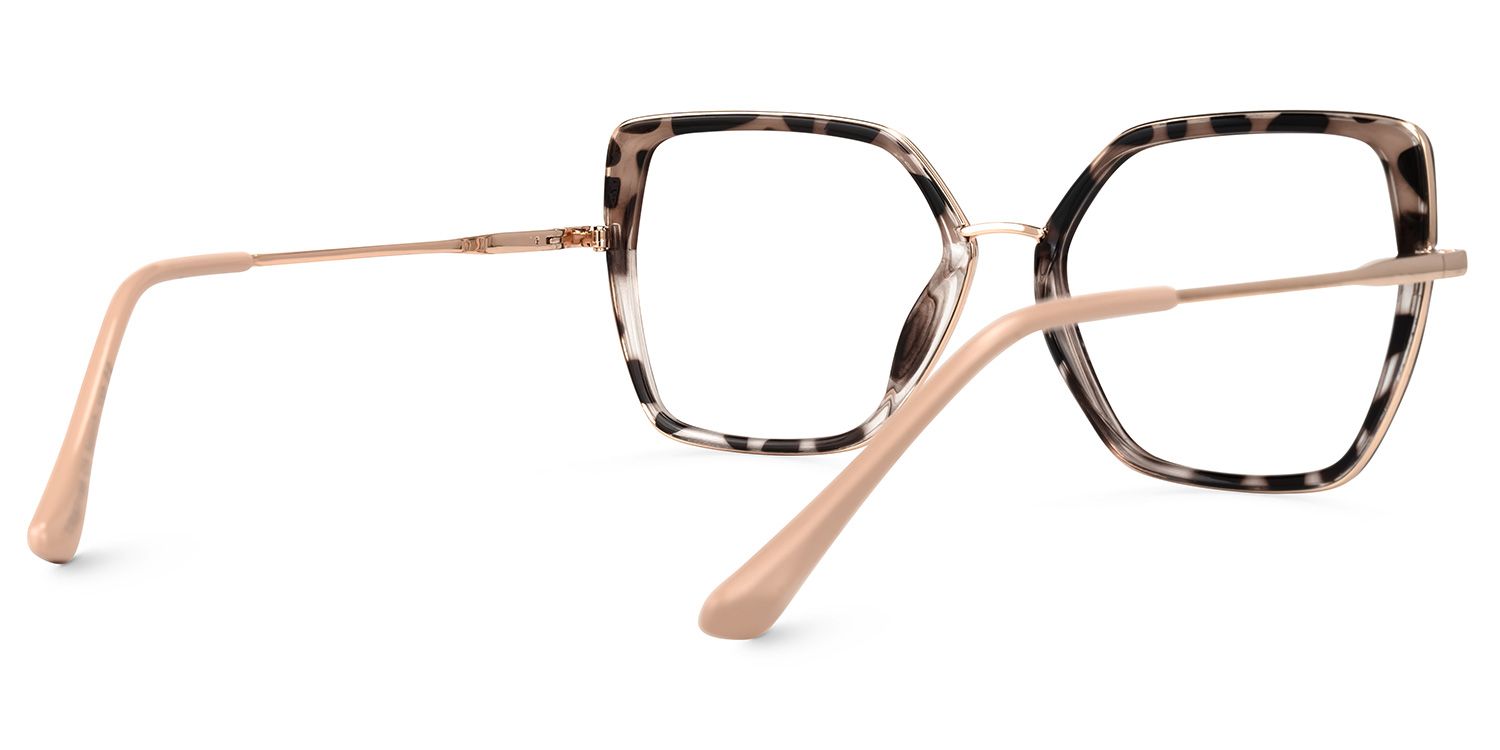 Demia - Square Tortoise Eyeglasses | Vooglam Side View