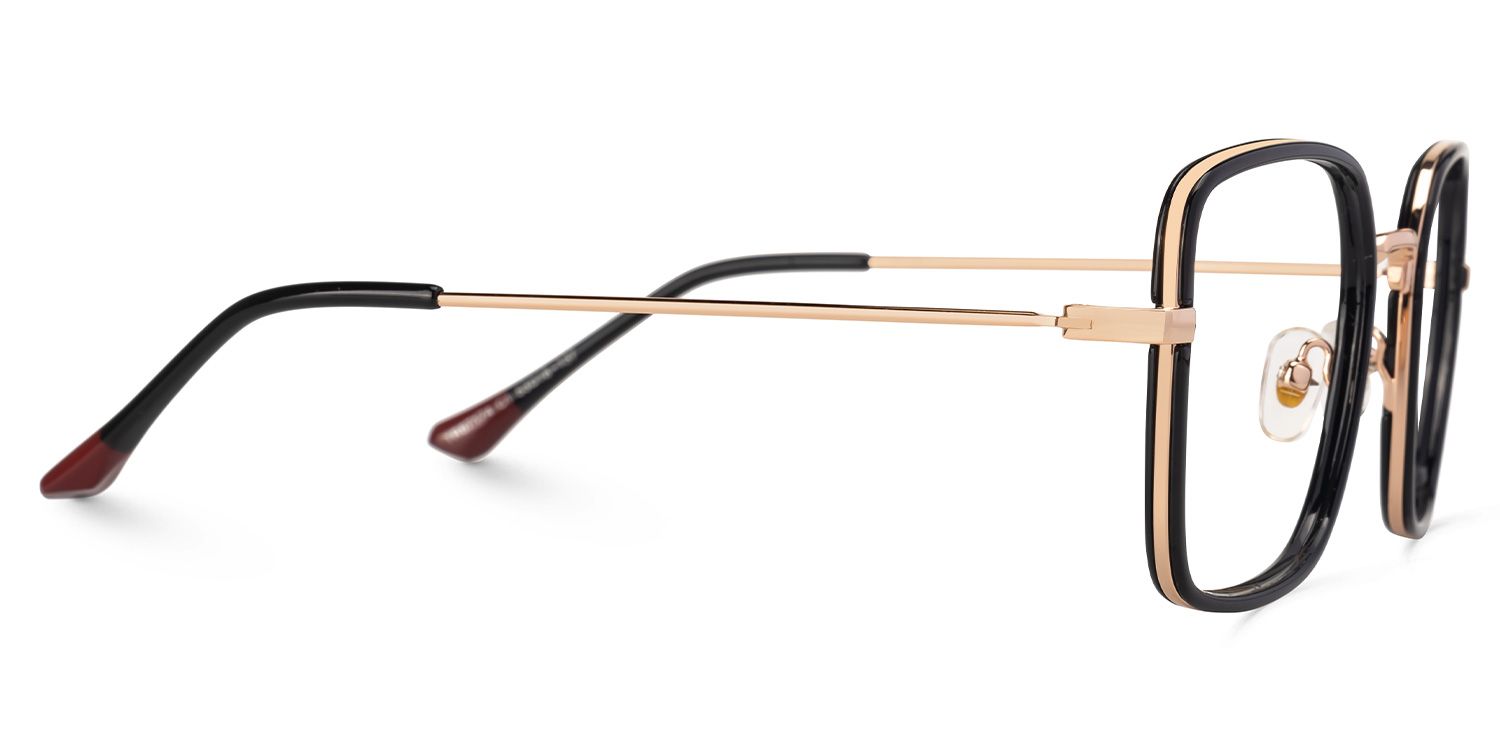 Faber - Square Black Eyeglasses | Vooglam 4