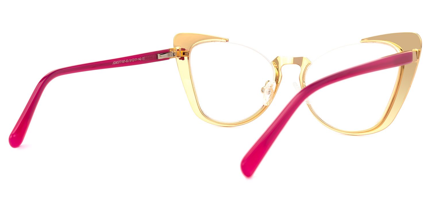 Ithran - Cat Eye Purple Eyeglasses by Vooglam - Side View