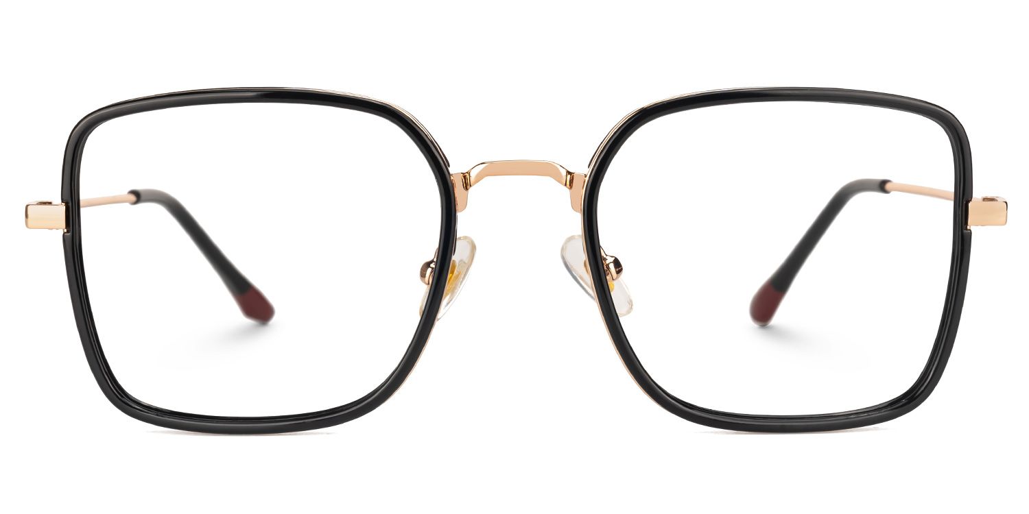 Faber - Square Black Eyeglasses | Vooglam Angle View