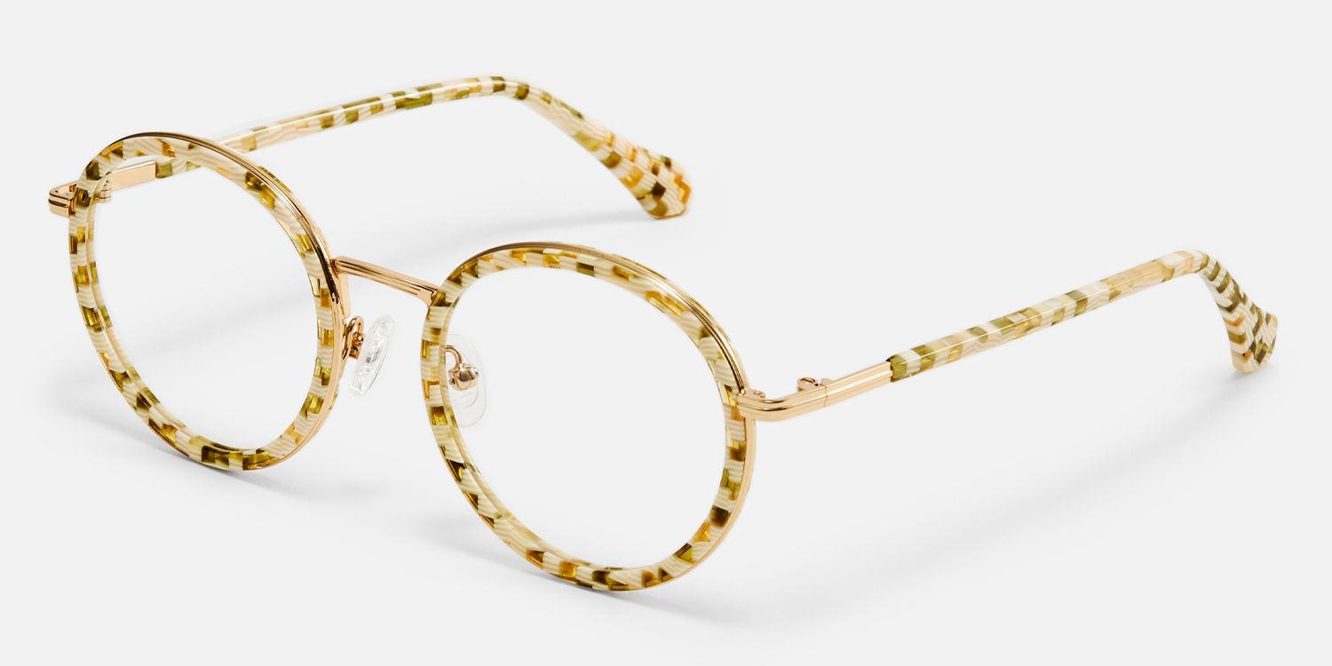 Alma - Round Pattern Eyeglasses | Vooglam Front View