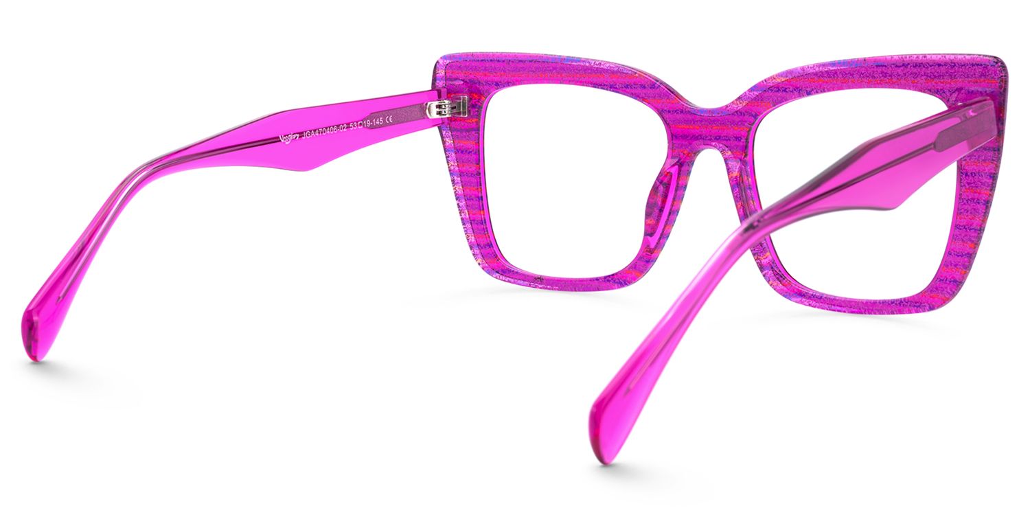 Kaipo - Square Purple Eyeglasses | Vooglam Side View