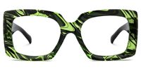 Borislav - Rectangle Green/Pattern Eyeglasses | Vooglam Angle View