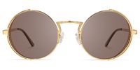 Rojas - Vintage-inspired Gold Round Sunglasses | Vooglam Angle View