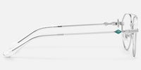 Aegis - Silver Thin Metal Aviator Glasses | Vooglam Side View