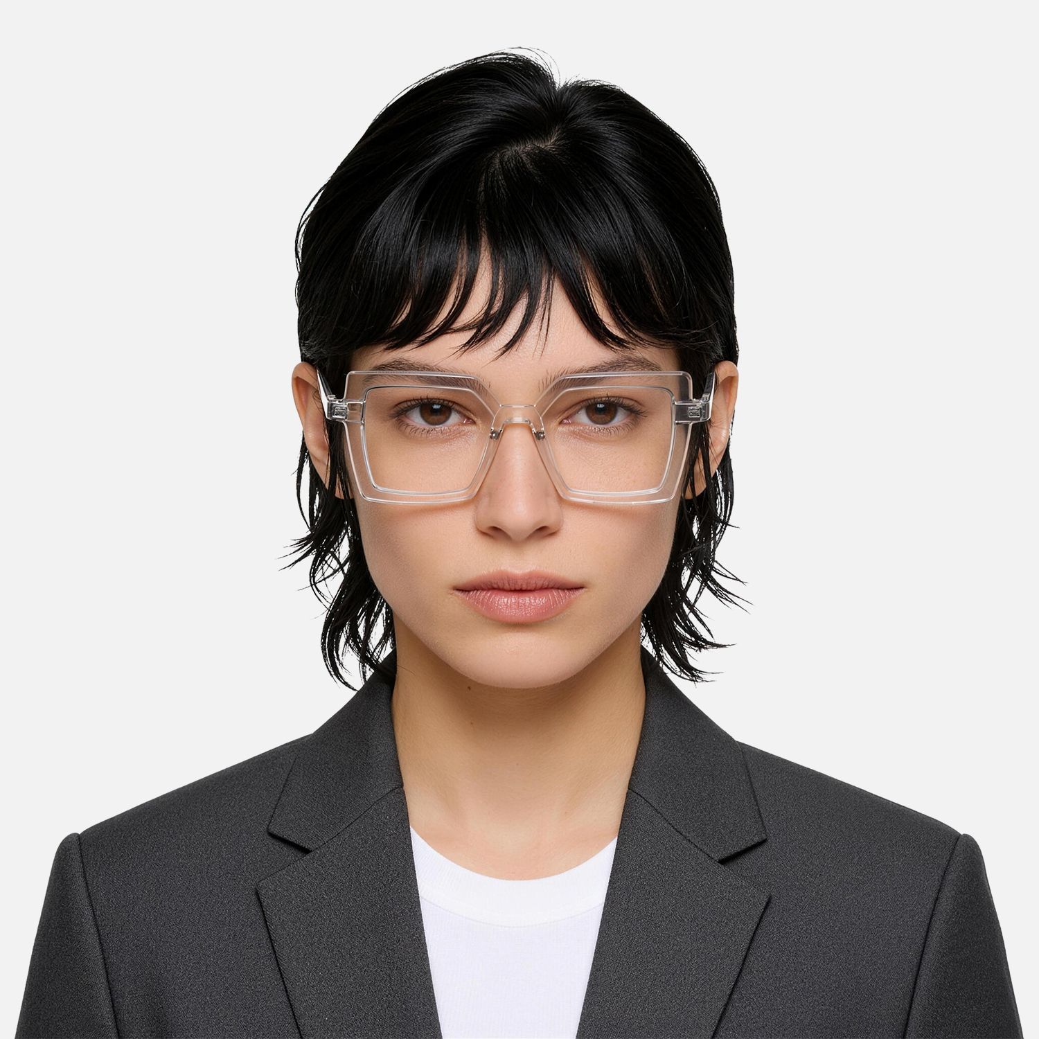 Explore the design story of Eilis - Clear Acetate Square Frame Glasses | Vooglam