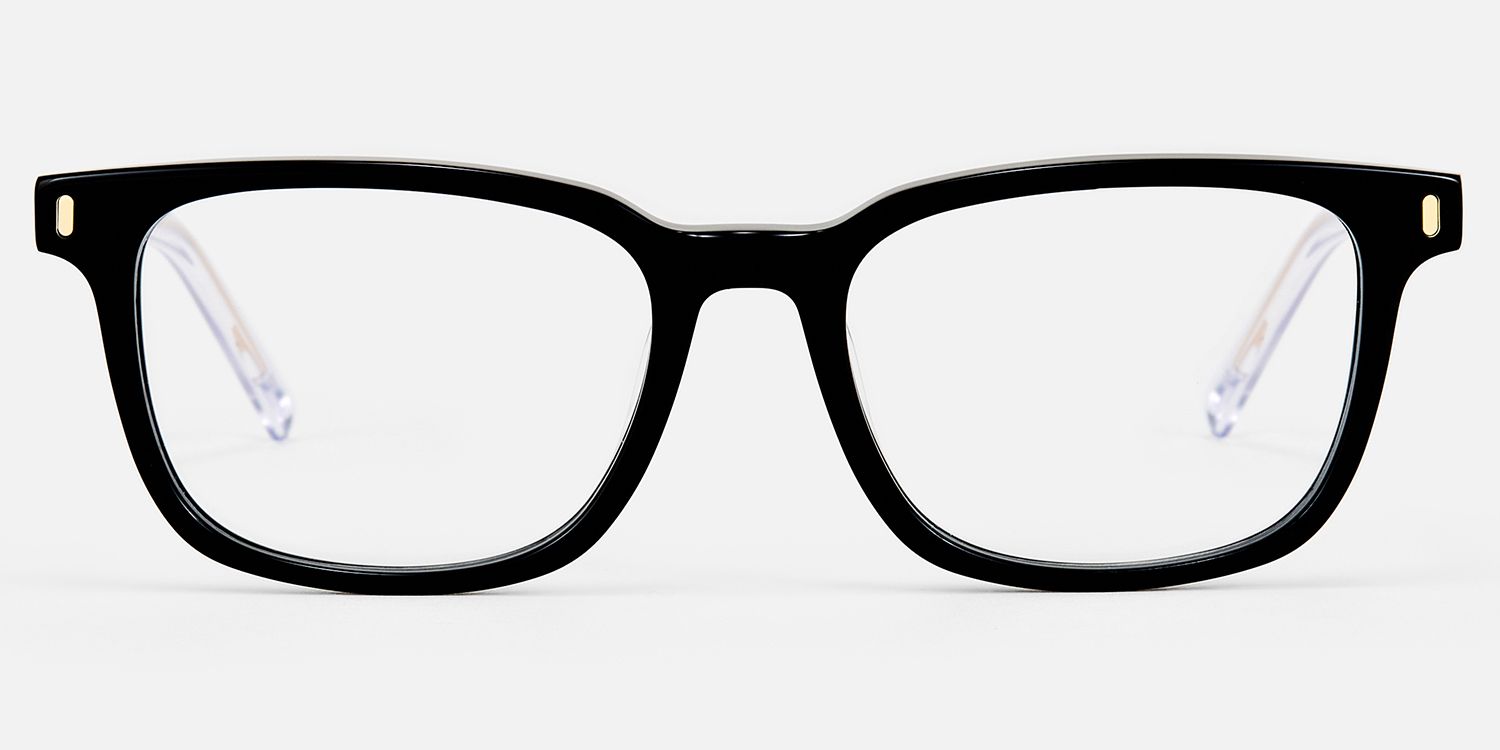 Lajos - Rectangle Black Eyeglasses | Vooglam Angle View