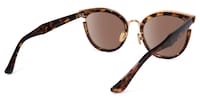 Retro Bohemian Tortoiseshell Round Cat-Eye Sunglasses - 3