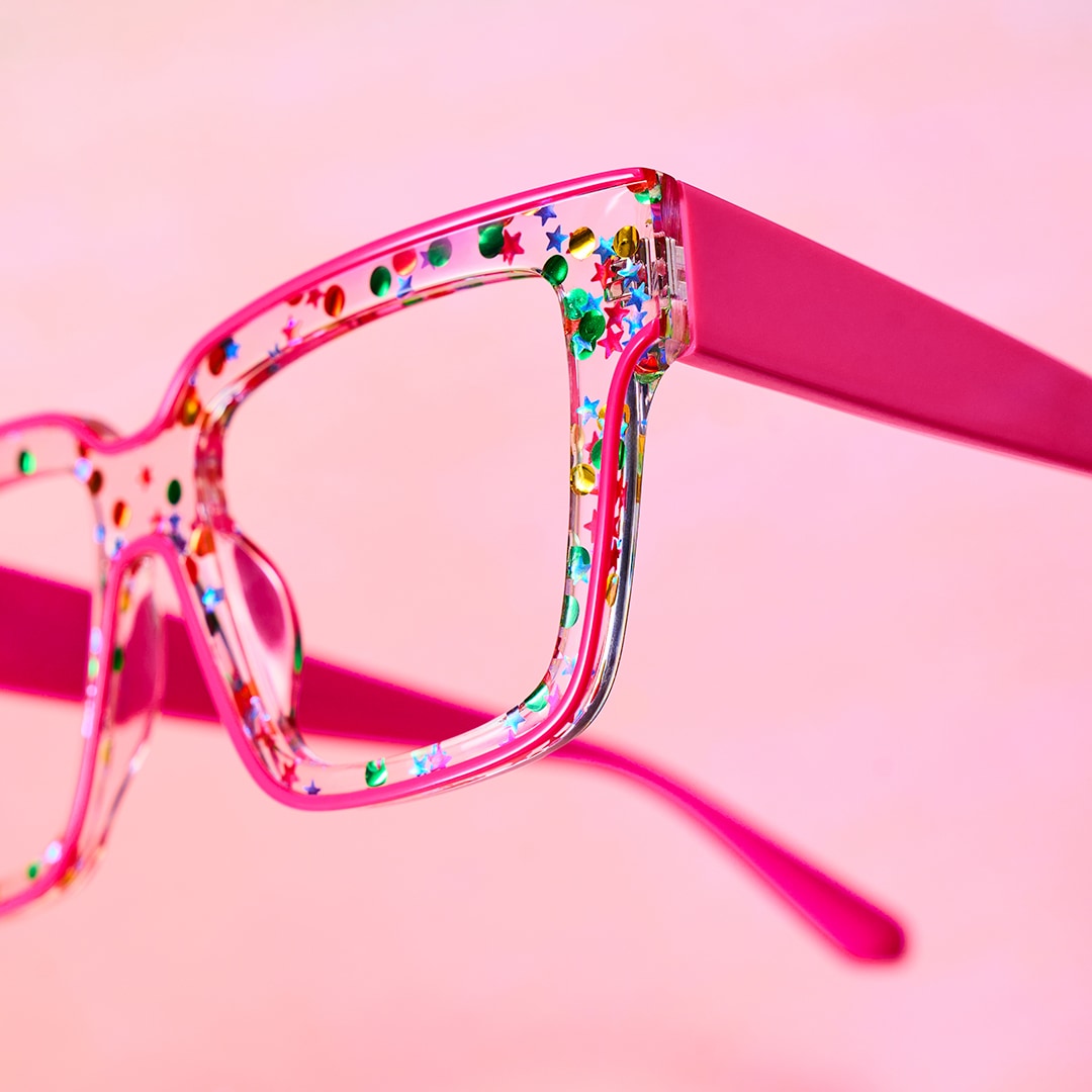 Naiya - Square Pink Eyeglasses