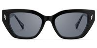 Naiara - Rectangle Black Sunglasses | Vooglam Angle View
