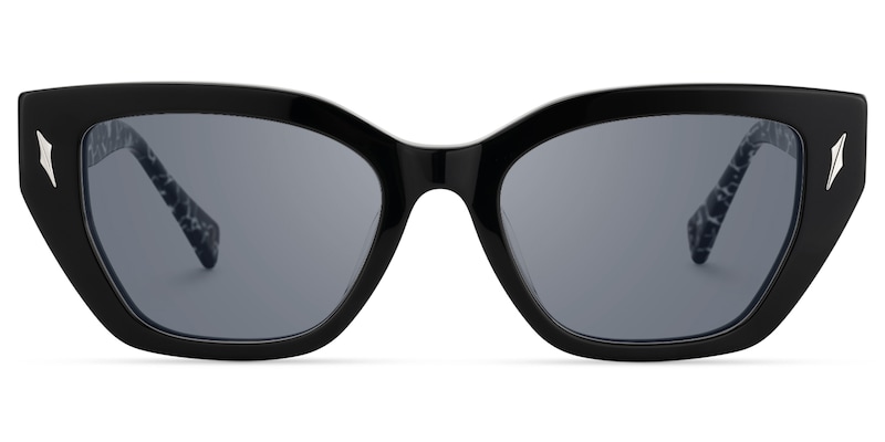 Naiara - Rectangle Black Sunglasses