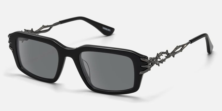 Vorpal - Goth Thorn Rectangle Black Sunglasses | Vooglam